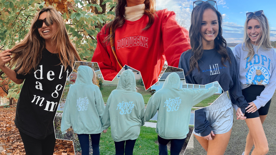 Collegiate Baby Blue Hoodie / available for multiple organizations! / greek gifts / greek sorority t shirts