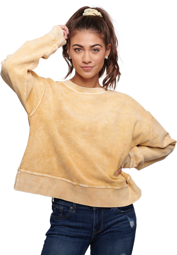 corded crewneck wholesale